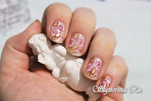 Роспись на ногтях акриловыми красками «Розы»: пошаговый урок с фото