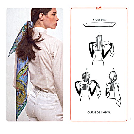Шейный платок, используемый как лента для прически "конский хвост"