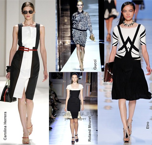 Модные тенденции весна-лето 2012: черно-белые сочетания