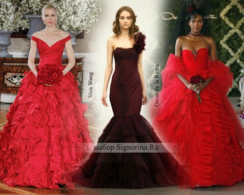 Свадебные платья 2013: красный цвет