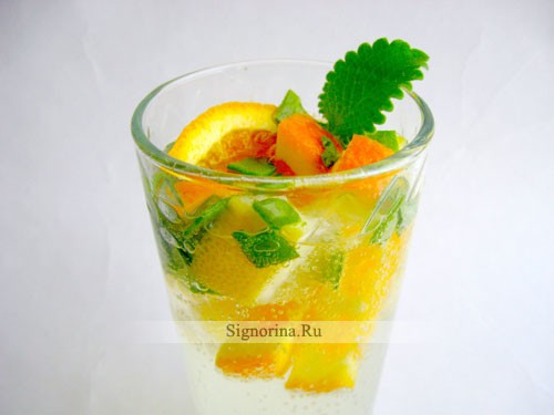 Апельсиновый напиток с мятой, рецепт