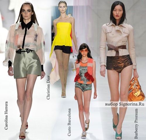 Модные тенденции весна-лето 2013: Короткие шорты с зывышенной линией талии
