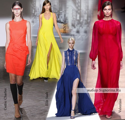 Модные тенденции весна-лето 2013: Однотонные наряды ярких модных оттенков 