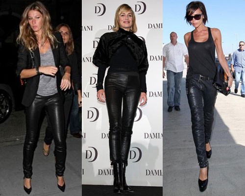 Кожаные брюки: с чем носить? Выбор звезд