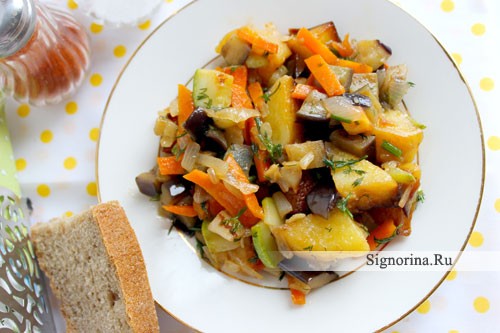 Овощное рагу с баклажанами и кабачками: рецепт с фото