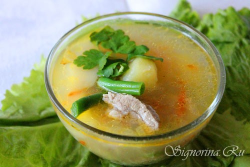 Суп с рисом и стручковой фасолью: рецепт с фото