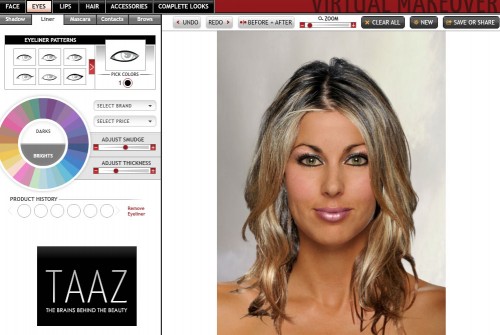 Виртуальный подбор макияжа онлайн: Taaz