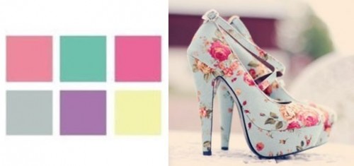 Туфли с цветочным принтом в пастельных тонах