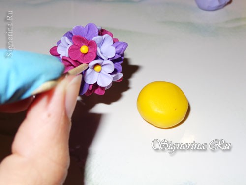 Мастер-класс: серьги из полимерной глины Цветы сирени, фото 10 