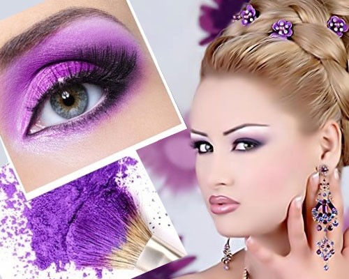 Фиолетовый макияж: фото