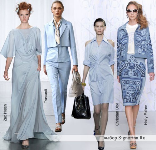 Модные тенденции весна-лето 2014, фото: обилие голубых и синих оттенков