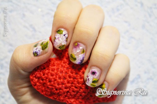 Китайская роспись ногтей для начинающих с цветами: фото