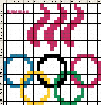Олимпиада 2014- схема детской поделки из термомозаики: фото