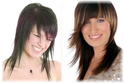 Женские градуированные стрижки для многогранного типа лица: фото