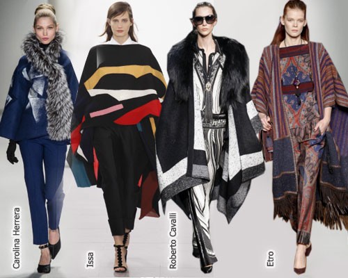 Модные тенденции осень-зима 2014-2015, фото: Пончо и палантины