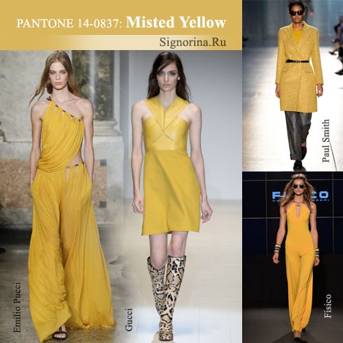 Модные цвета осень-зима 2014-2015 года, фото: Приглушенный желтый (Misted Yellow)