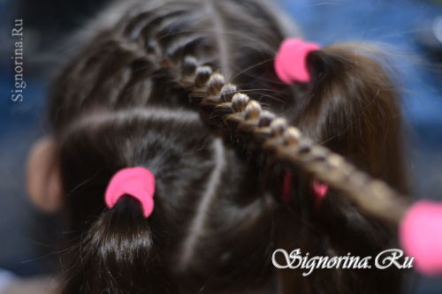 Прическа из косичек для девочки на длинные волосы, пошагово: фото 5