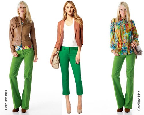 С чем носить зеленые брюки: фото