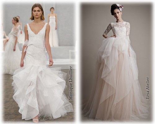 Свадебные платья 2015, фото: многослойные юбки