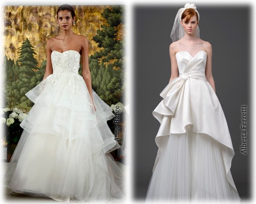 Свадебные платья 2015, фото: многослойные юбки