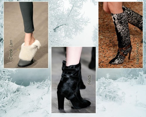 Модные сапоги осень-зима 2014-2015, меховая отделка: фото