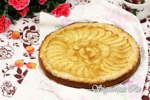 Творожный пирог с яблоками: фото