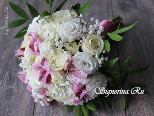 Букет невесты из пионовидных роз – идеи и мастер- класс