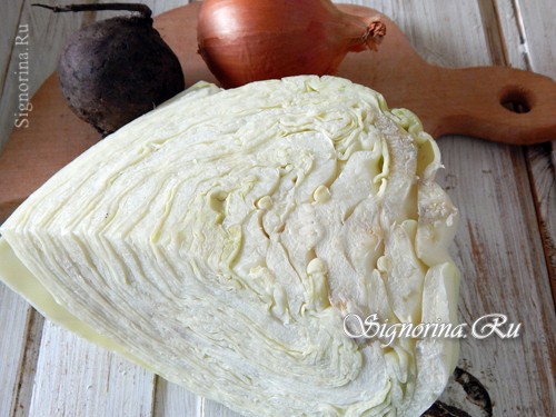 Ингредиенты для приготовления быстрой маринованной капусты: фото 1