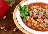 Мексиканский фасолевый суп с фаршем, рецепт с фото