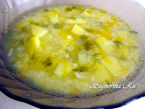 Диетический куриный суп с пшеном: фото