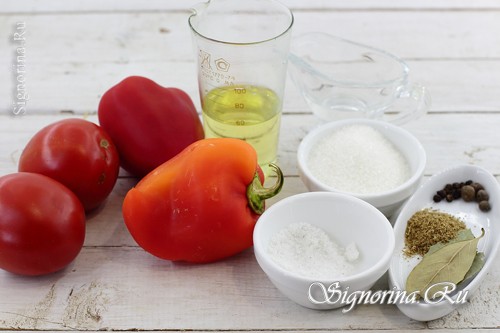 Продукты для приготовления сладкого перца в томатном соусе на зиму: фото 1