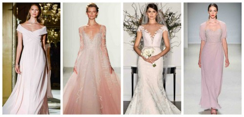 Модные свадебные платья –2017 (фото): пудровый розовый