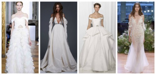 Модные свадебные платья –2017 (фото): приспущенные рукава