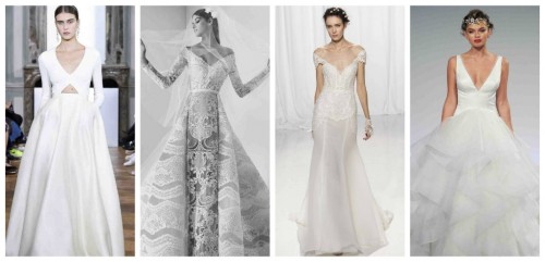 Модные свадебные платья –2017 (фото): V-образное декольте