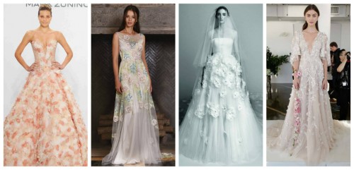 Модные свадебные платья –2017 (фото): 3D-цветы