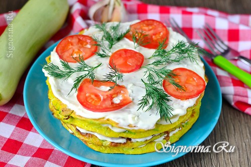 Кабачковый торт с помидорами: фото