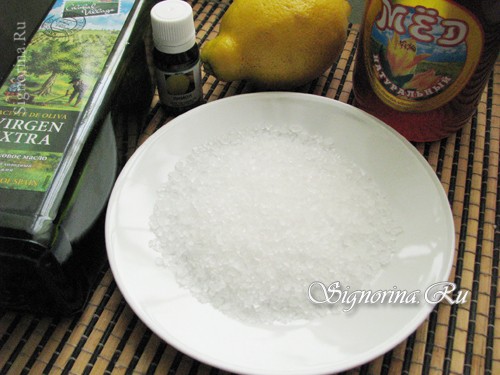 Продукты для приготовления лимонного скраба для тела: фото 1 фото