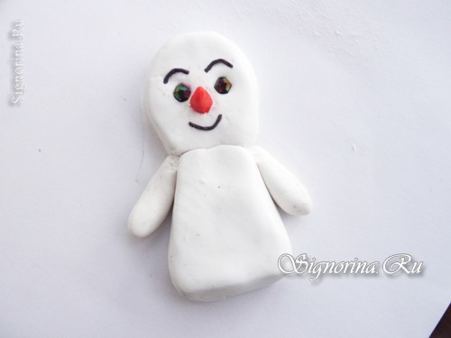 Мастер-класс «Как сделать новогоднюю игрушку - снеговика из полимерной глины»: фото 8