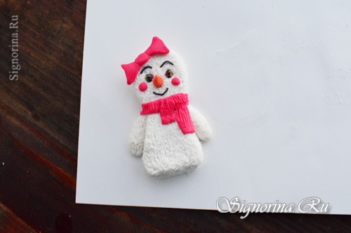 Мастер-класс «Как сделать новогоднюю игрушку - снеговика из полимерной глины»: фото 13