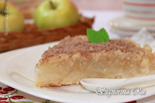 Французский яблочный пирог без яиц, рецепт с фото