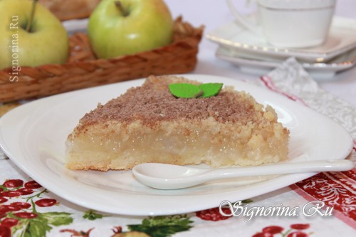 Французский яблочный пирог без яиц, рецепт с фото