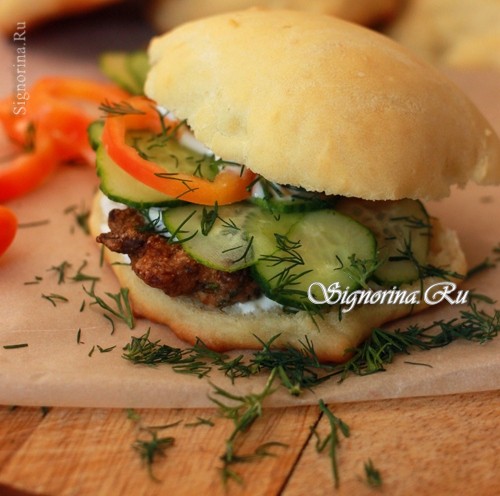 Домашний гамбургер с котлетой: рецепт пошагово с фото