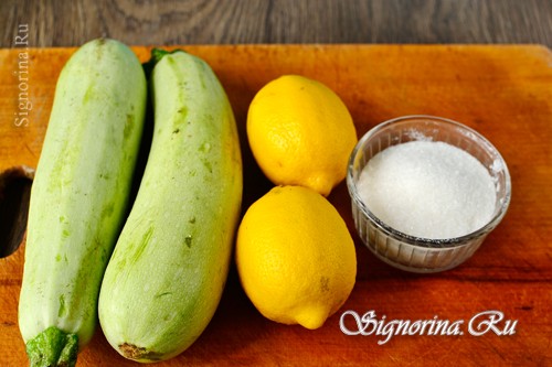 Ингредиенты для приготовления кабачкового варенья с лимоном фото 1