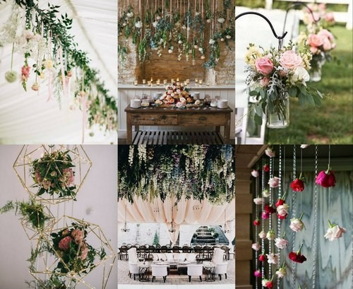 Подвесные цветы и растения свадебный тренд 2018
