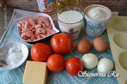 Ингредиенты для приготовления мини пиццы с креветками фото 1