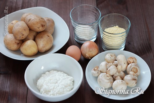 Ингредиенты для приготовления картофельных ньокк с грибами фото 1