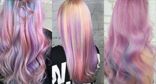 Покраска волос в стиле розовых облаков