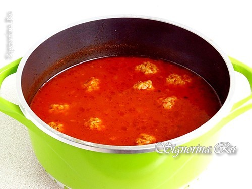 Проварить томатный суп с рисом и фрикадельками 5 минут фото 12