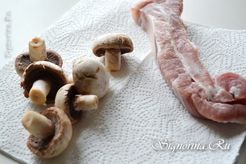 Подготовить грибы и мясо фото 1