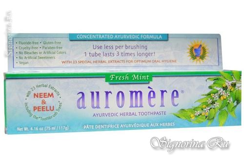 Auromere, Аювердическая зубная паста на травах без фтора